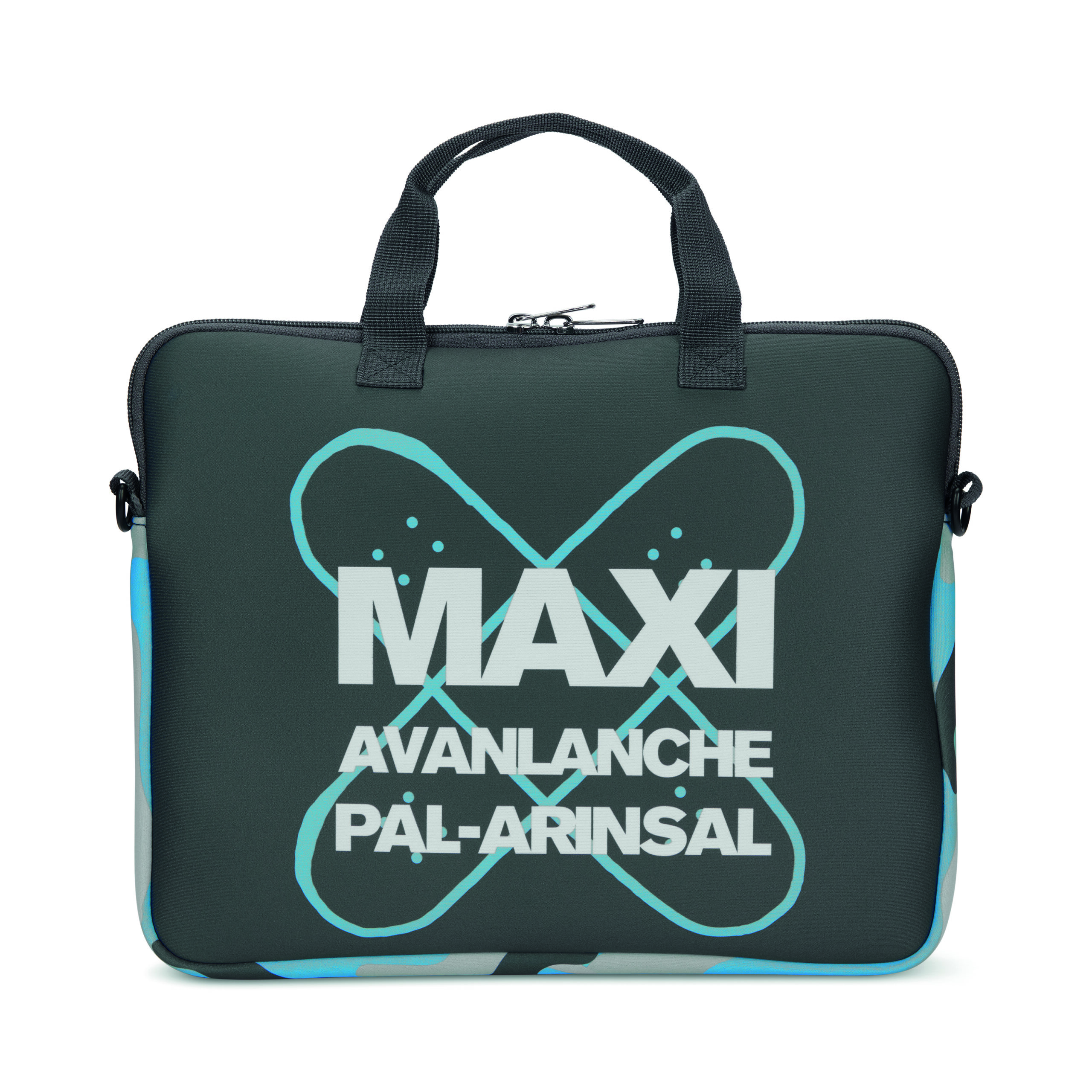 Sublimated neoprene laptop sleeve with zipper and handle