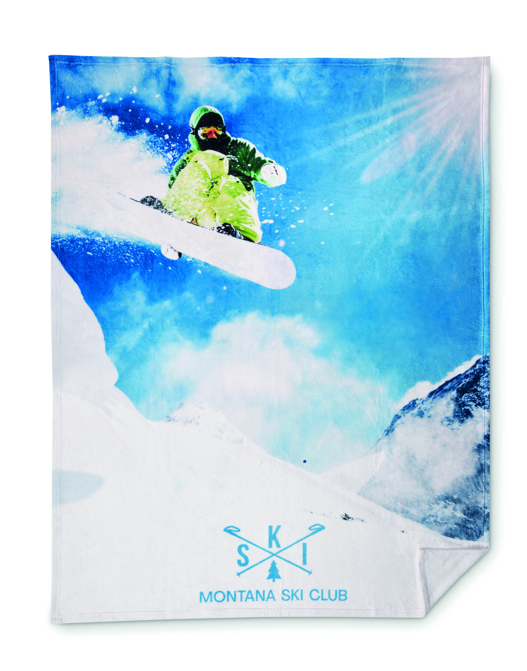 Full colour coral fleece blanket (270gsm)