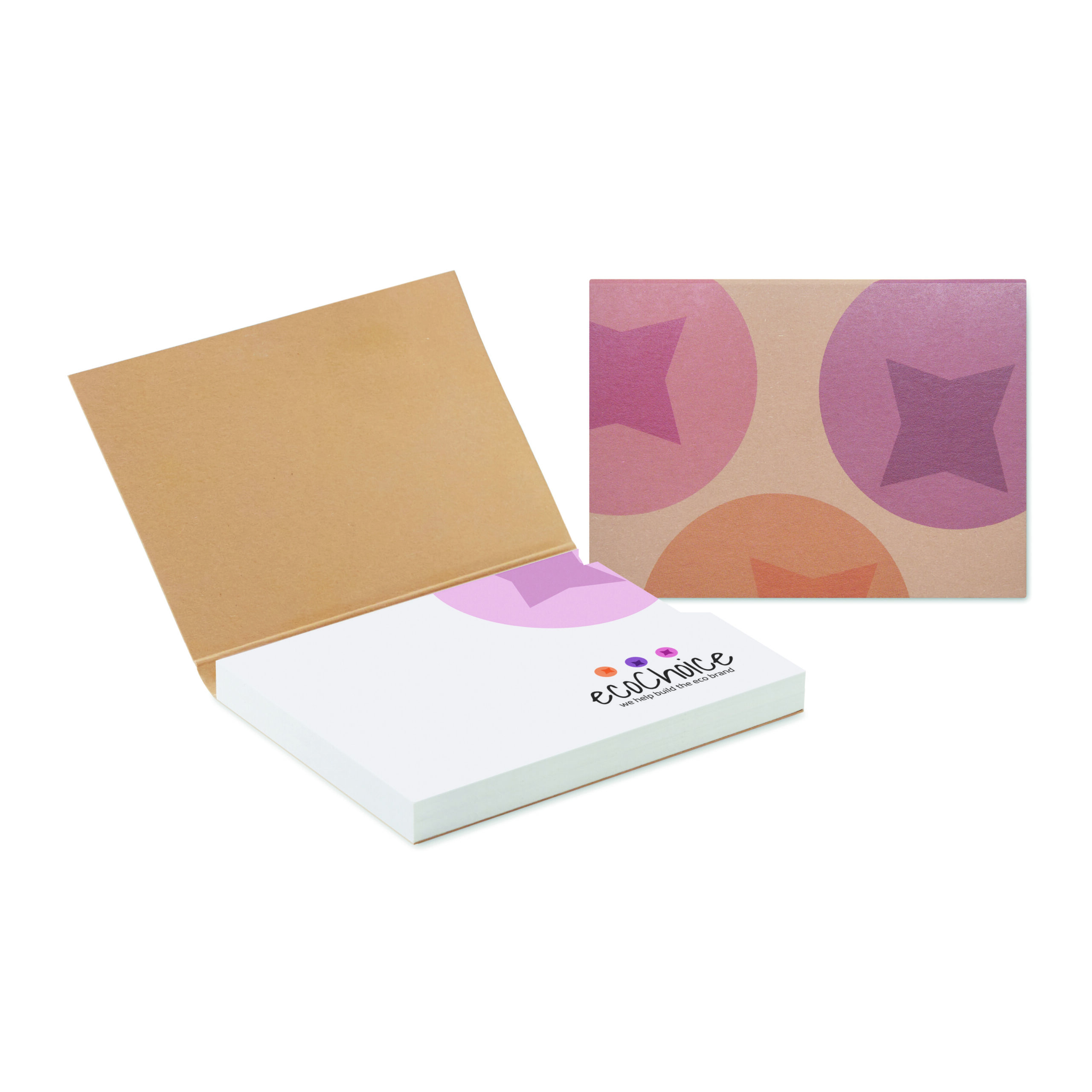 Recycled paper soft cover with 100 sticky notes (EU made)