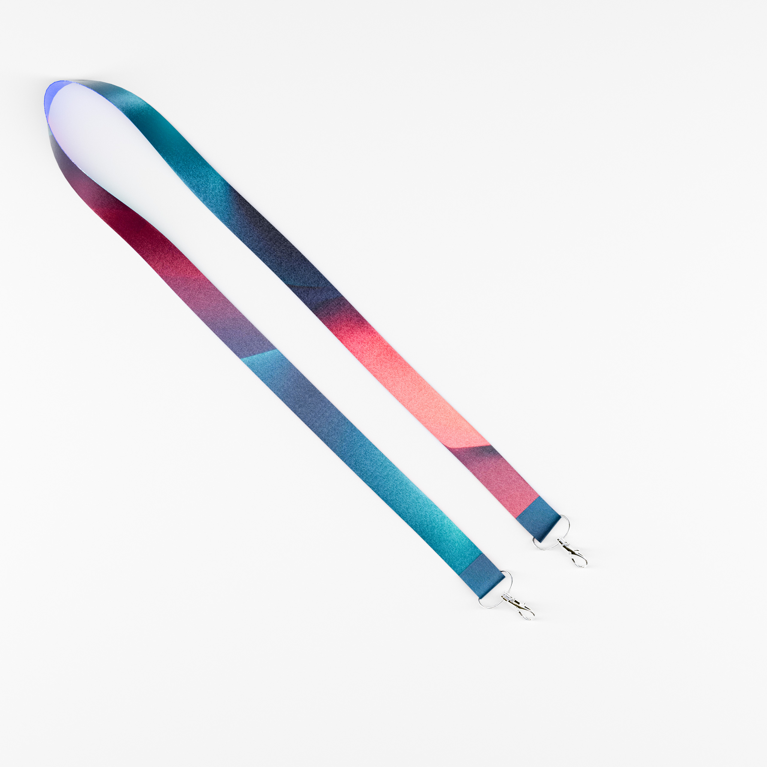 Polyester sublimation lanyard with 2 clips